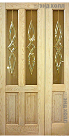 Дверь из массива дуба модель Кантри беленый дуб